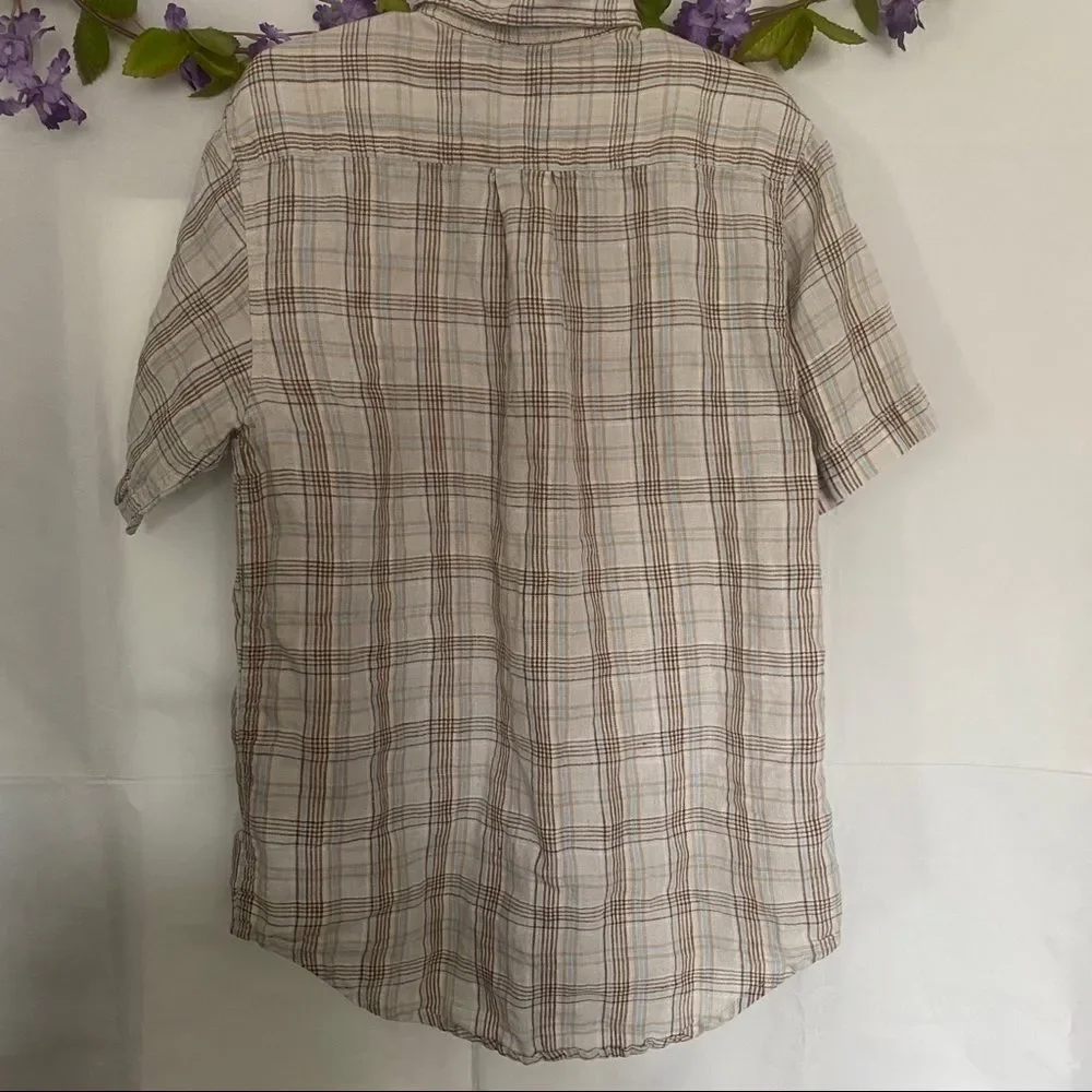 The Children’s Place Plaid Linen-Blend Shirt